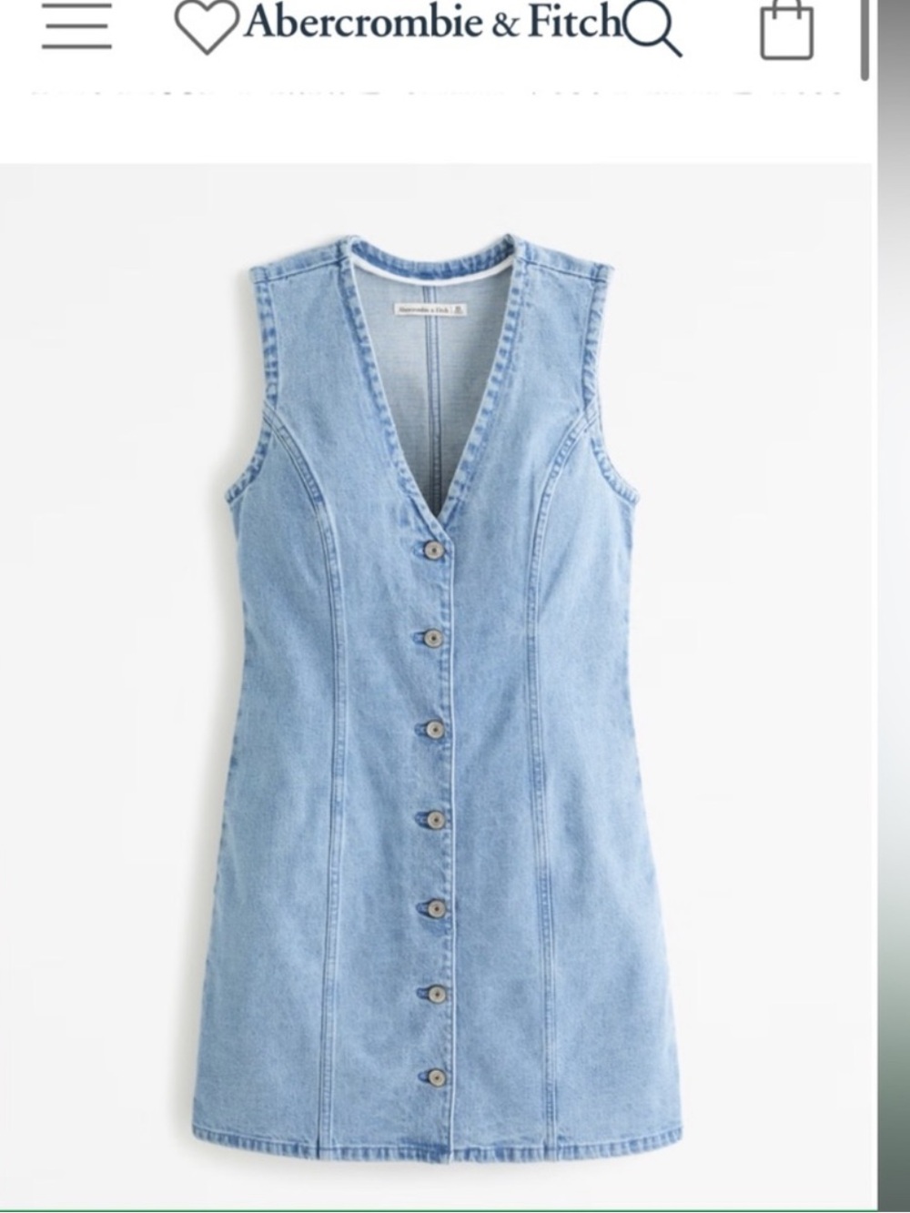 NWT Abercrombie & Fitch Light Blue Denim Button-Front Midi Dress